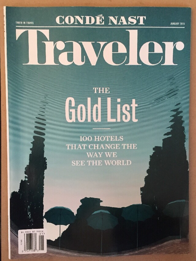 Conde Nast Traveler Gold List 100 World Hotels January 2015 FREE SHIPPING!