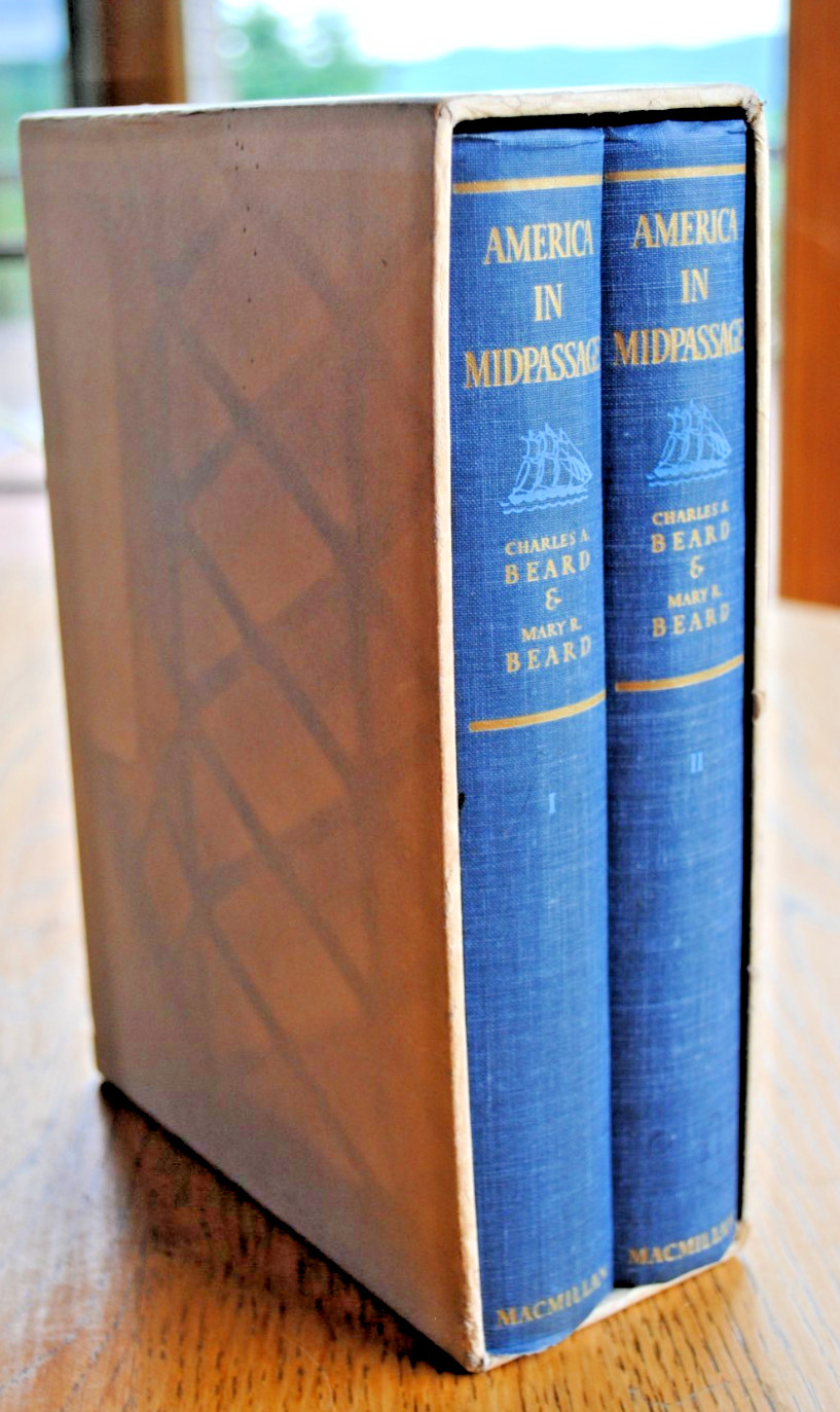 A+++ America in Midpassage 1939 by Charles and Mary Beard Two Vols. Slipcase