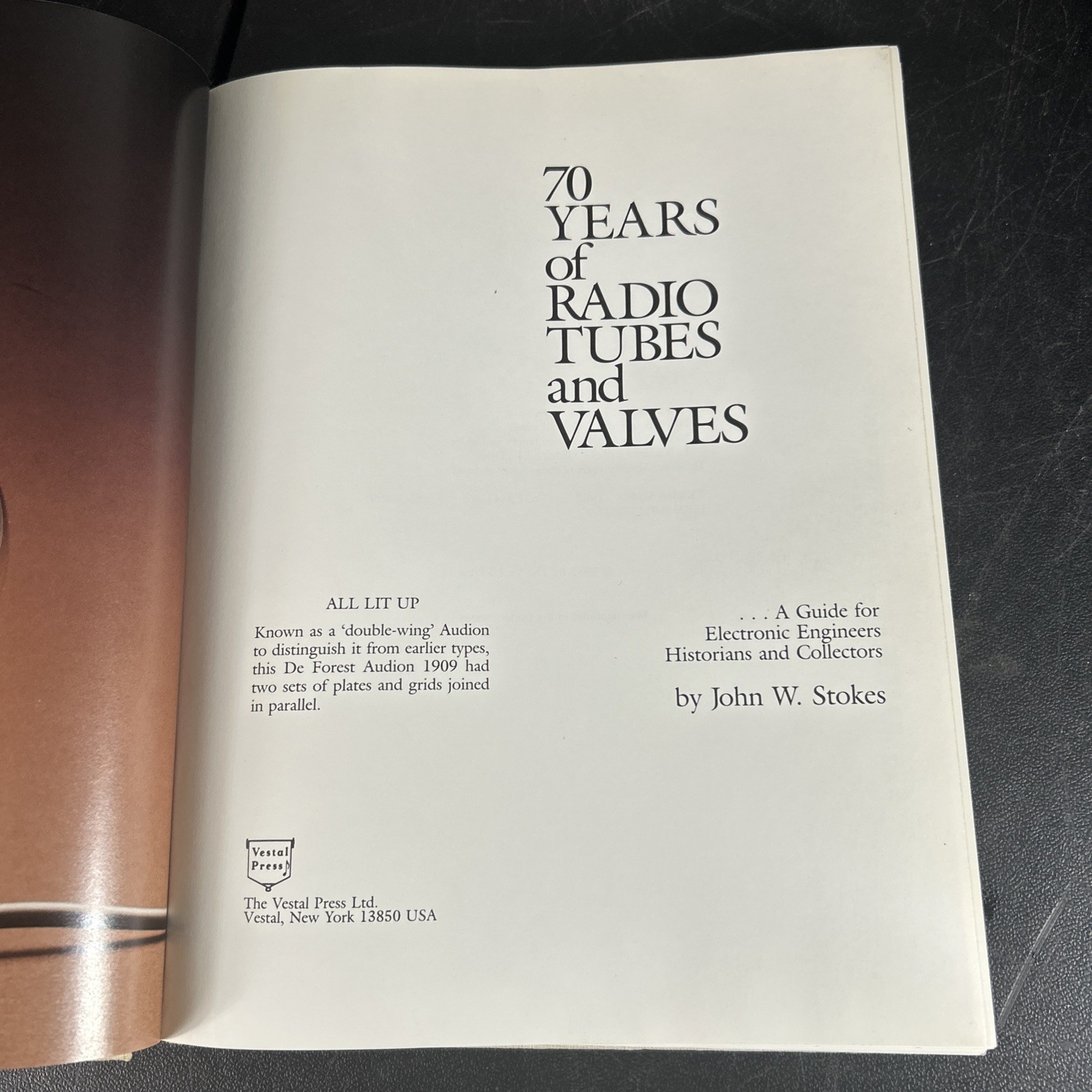 70 YEARS OF RADIO TUBES AND VALVES: A GUIDE FOR ELECTRONIC By John W. Stokes VG+