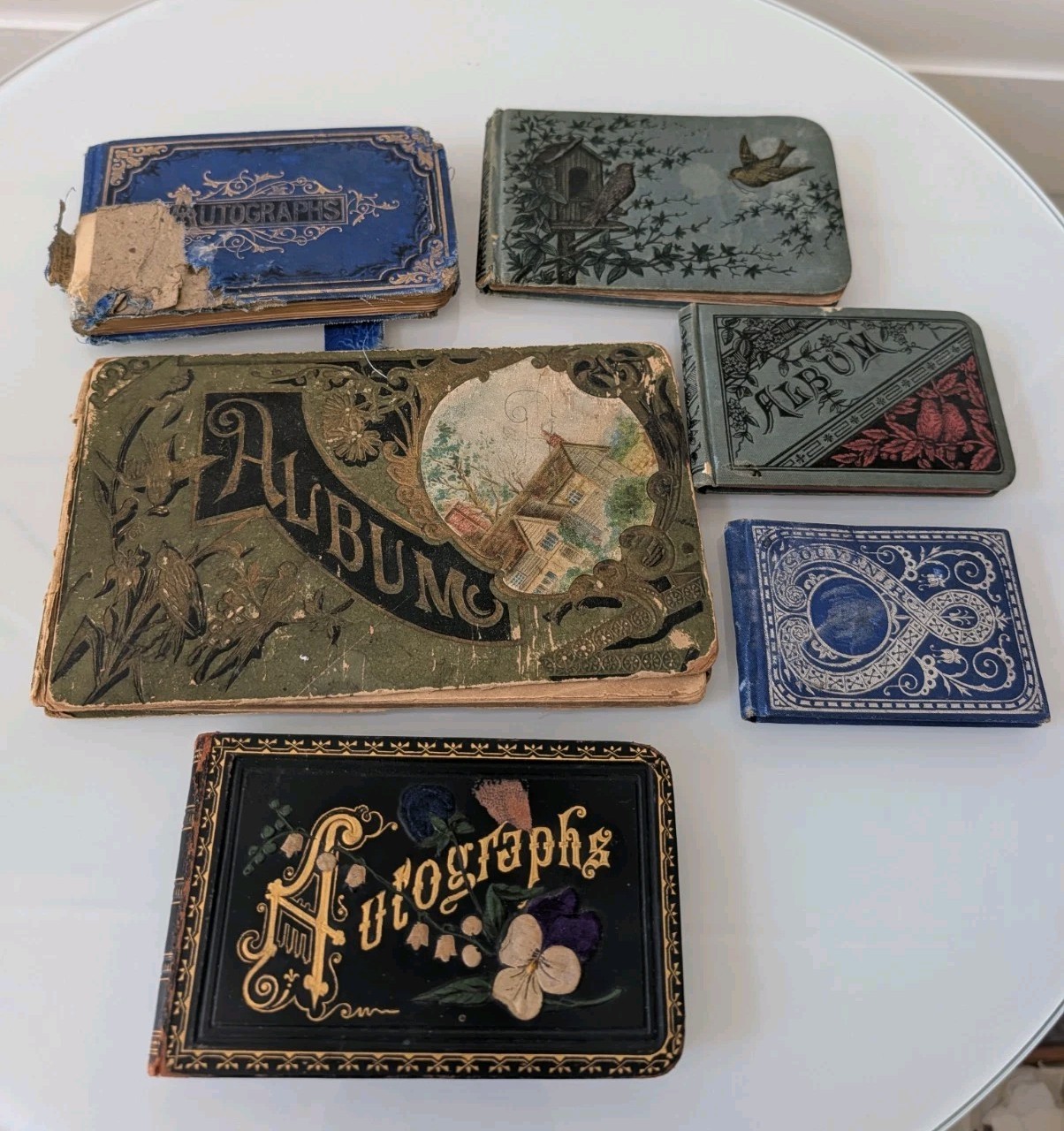 Vintage 1800’s Red Velvet Autograph Book Antique Signature Book Lot