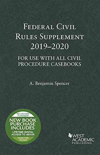 Federal Civil Rules Supplement, 2019-2020, For Use with All Civil Pr – VERY GOOD
