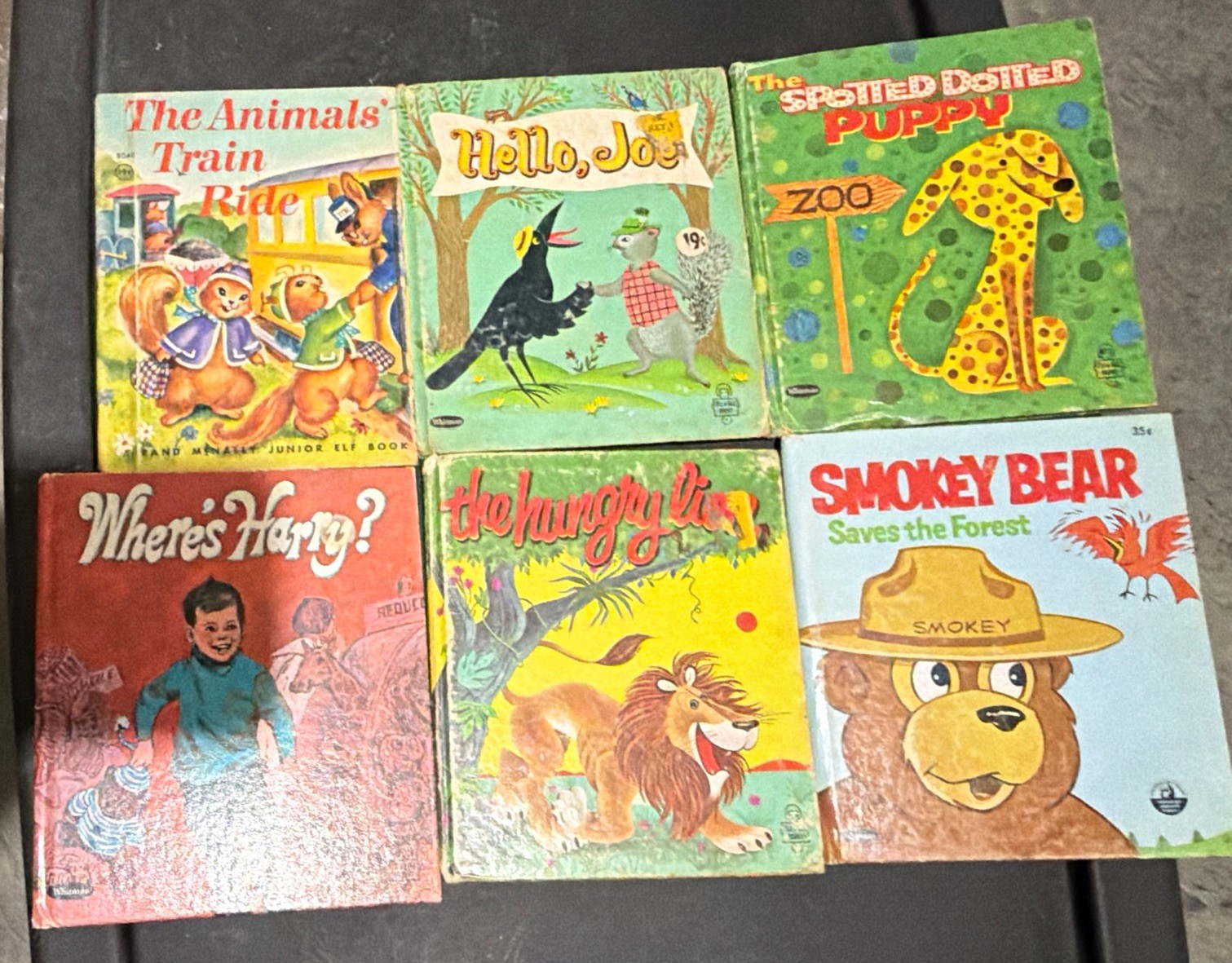 Lot of 6 Vintage Children’s Books Hello Joe Smokey Bear Hungry Lion English