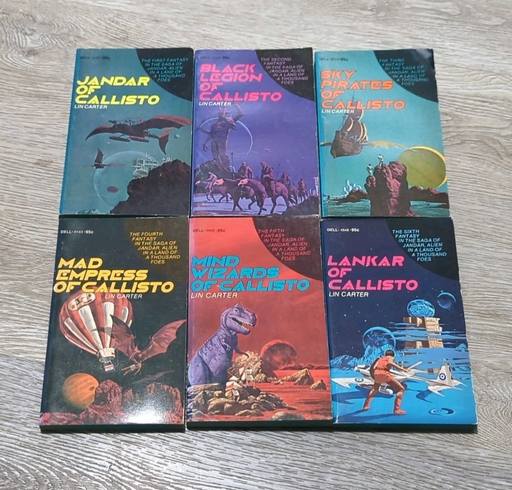 Callisto series by Lin Carter #1-6. Vintage Sword & Planet. Vincent Di Fate art