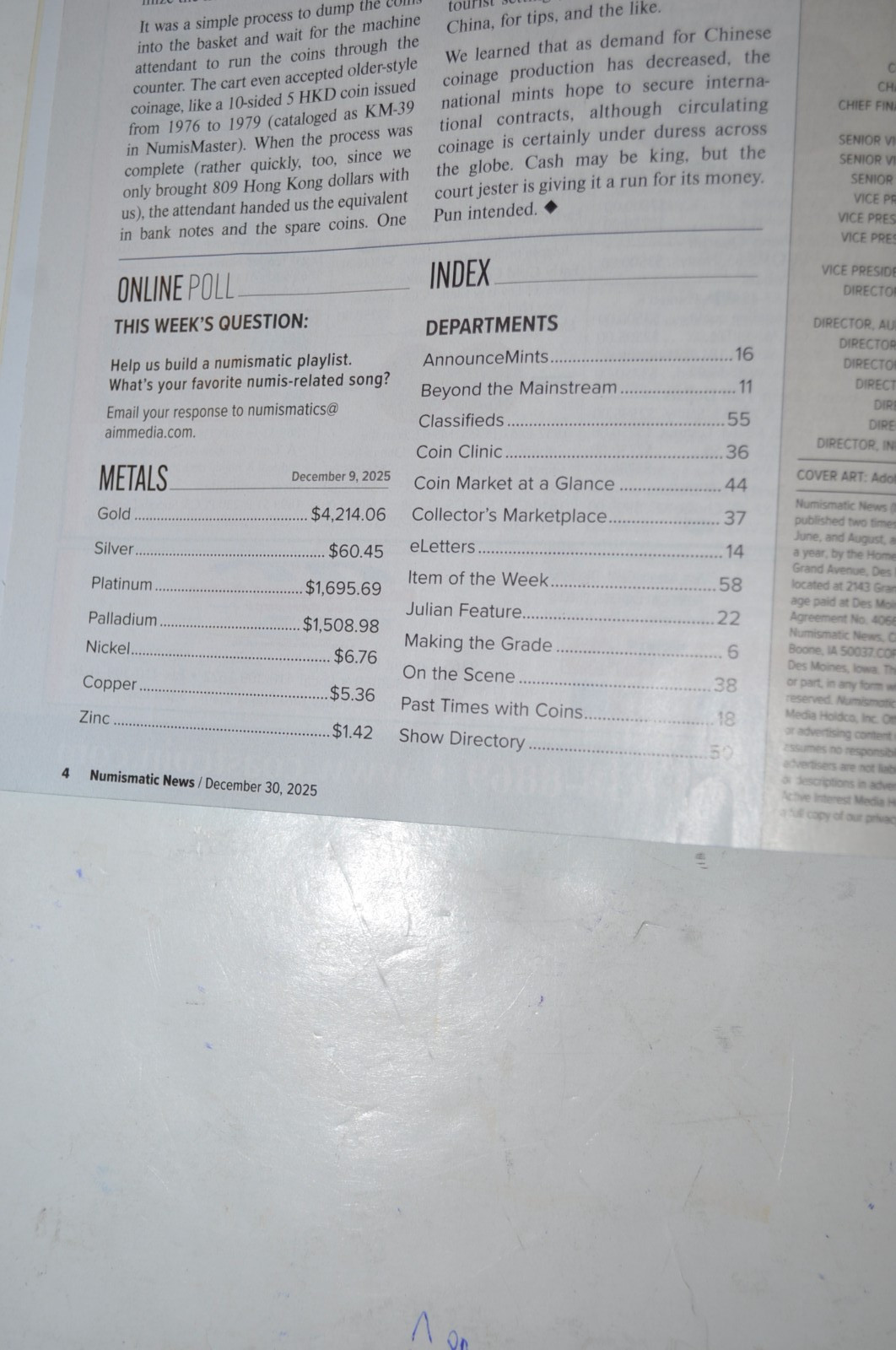 Numismatic News Magazine DECEMBER 30, 2025