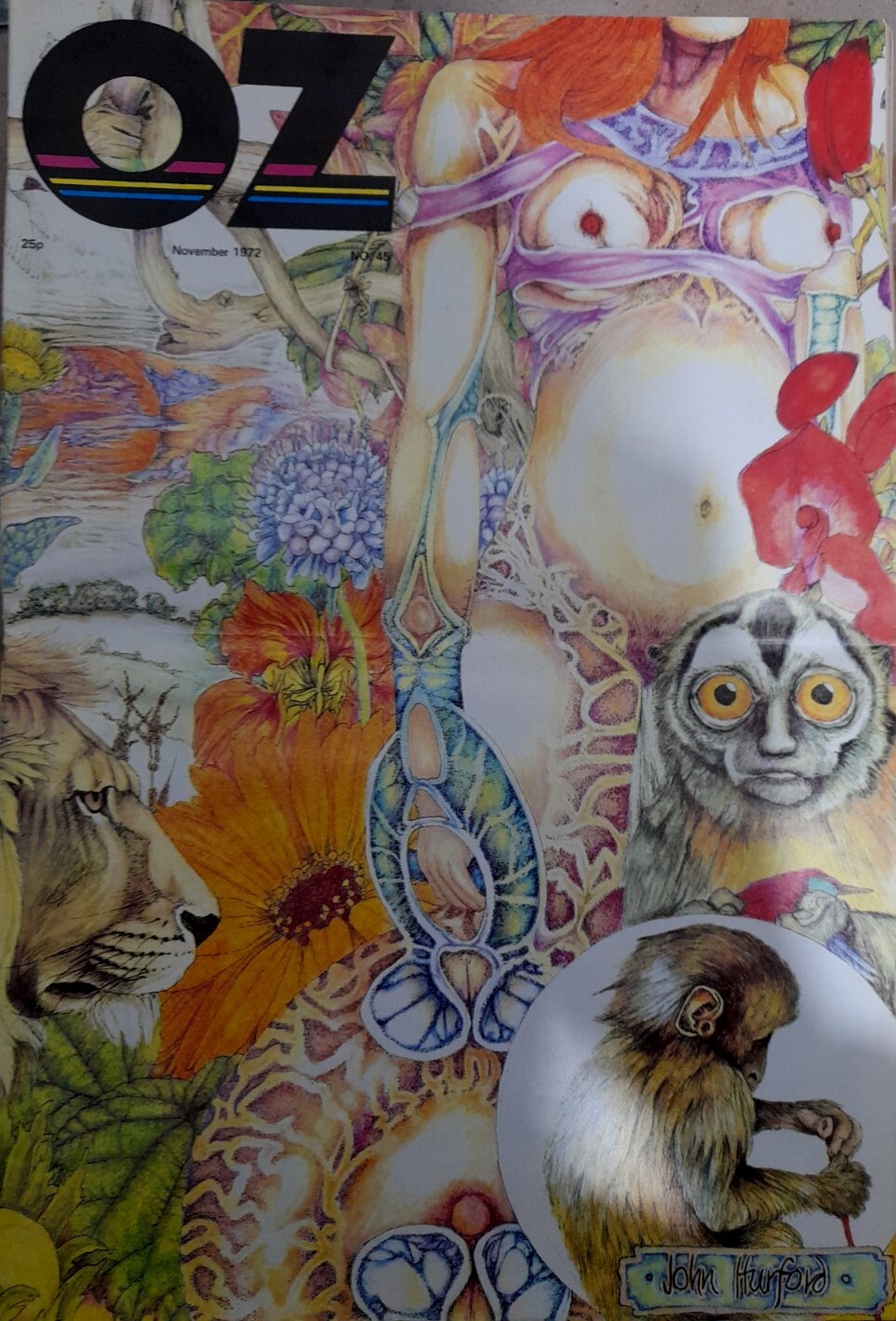 OZ Magazine Issue 45 November 1972 Artwork by John Hurford/Timothy Leary