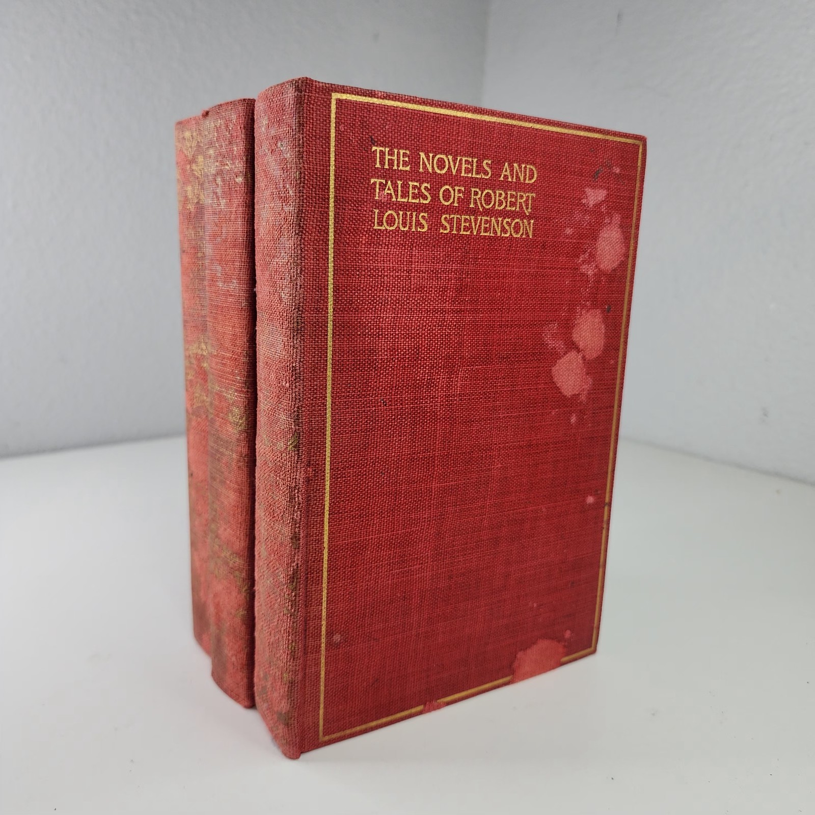 Robert Louis Stevenson Works 1903 Scribner Thistle Edition 3 Volumes Red Cloth