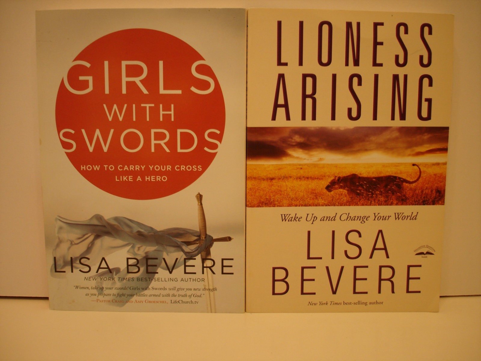 Lot Of 2 Books PB RELIGOUS LIONESS ARISING , GIRLS WITH SWORDS