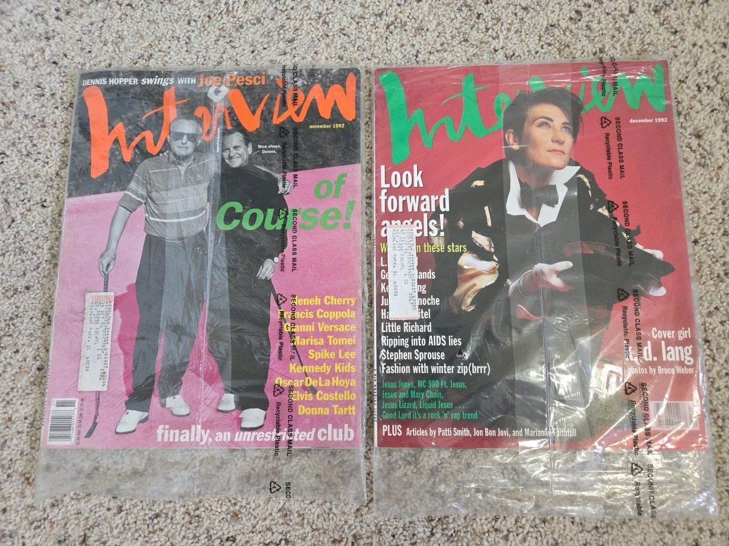 Vtg 90’s Brand New Sealed Interview Magazine Lot 1992 November December Pesci