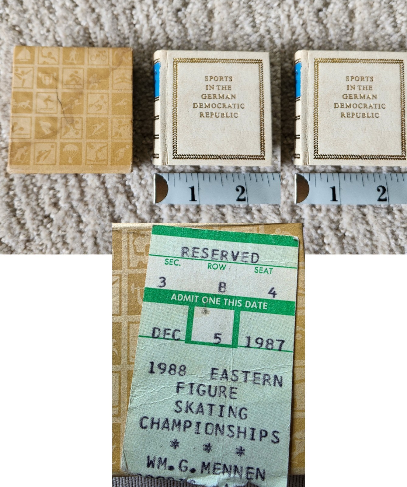 (2) VINTAGE 1970s 2.5” Mini Book of Sports in the GDR German Democratic Republic