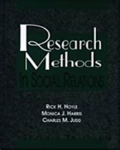 Research Methods in Social Relations – hardcover, Rick H Hoyle, 0155061399