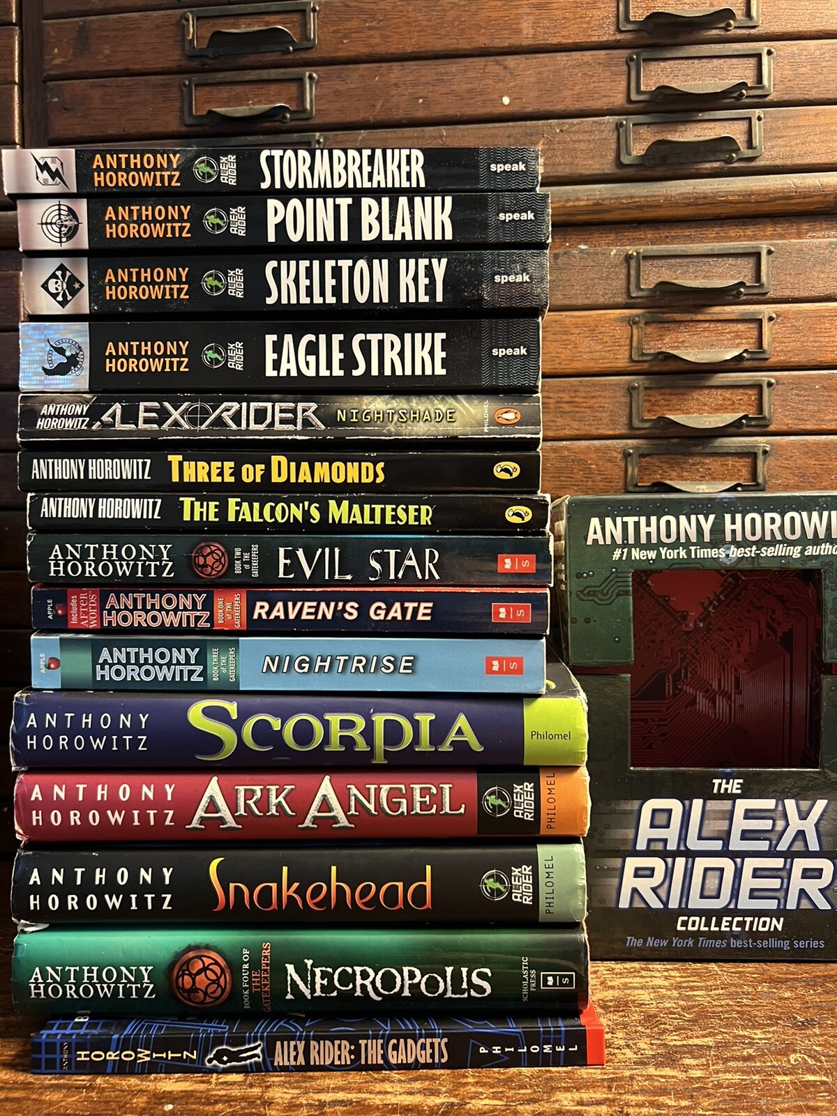 Lot of 15 Anthony Horowitz Books: 9 Alex Rider, 4 Gatekeepers, 2 Diamond Brother