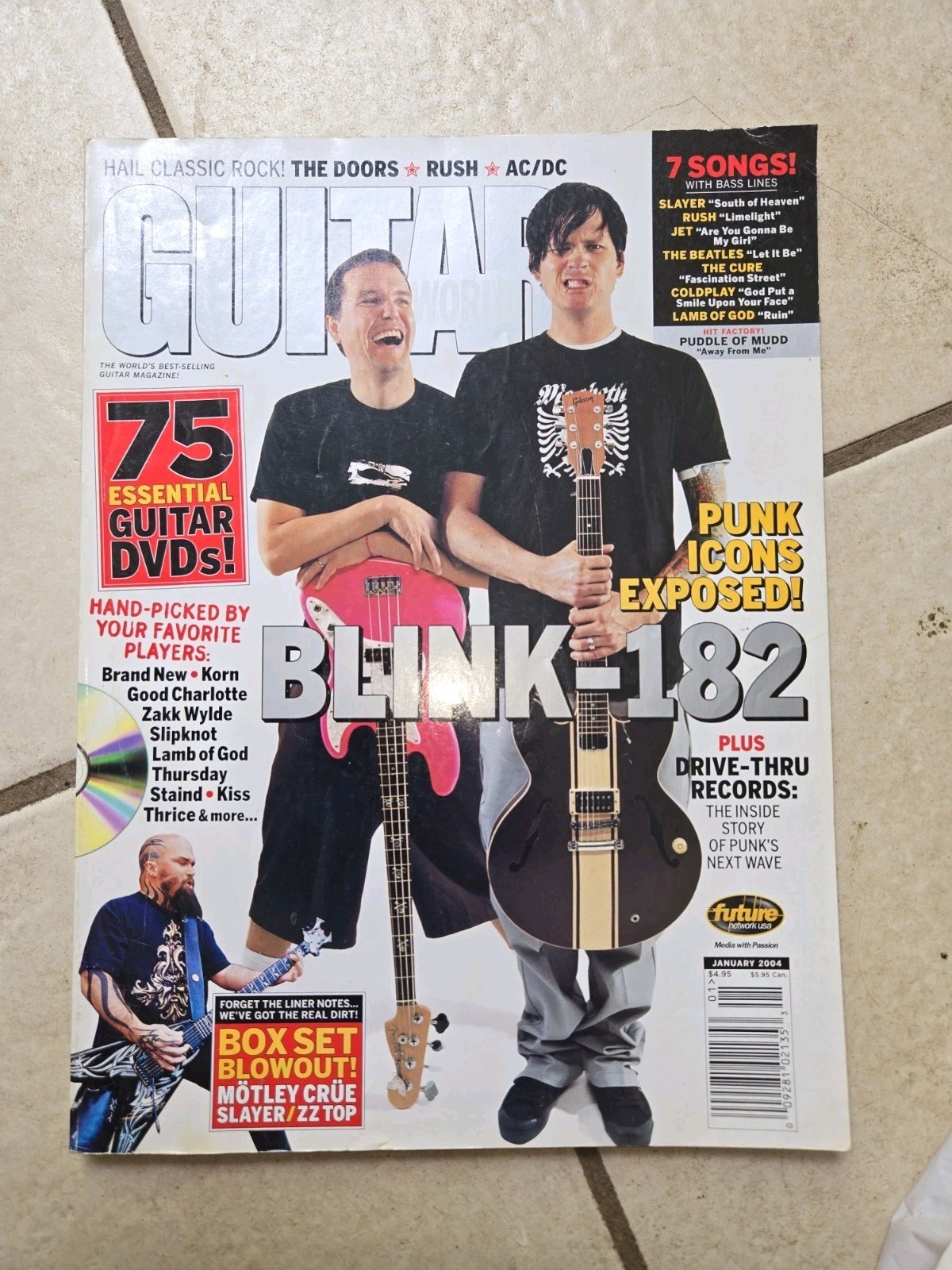 Guitar World Magazine January 2004 Doors Rush AC/DC Blink-182 Slayer Cure