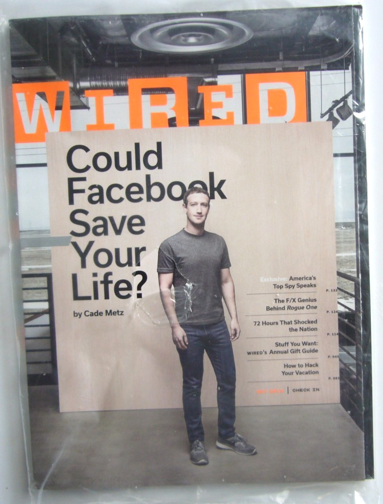 Wired Magazine unopened 12/24 Could Facebook Save Your Life?
