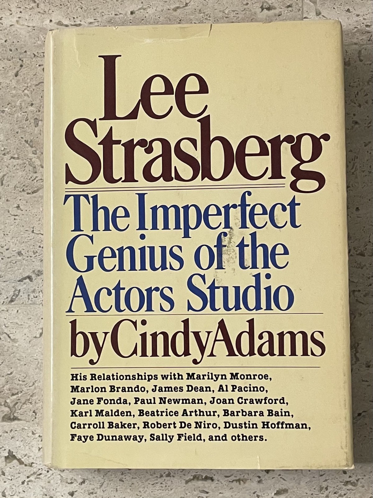Lee Strasberg, Imperfect Genius of the Actors Studio by Cindy Adams, HC DJ, Vtg