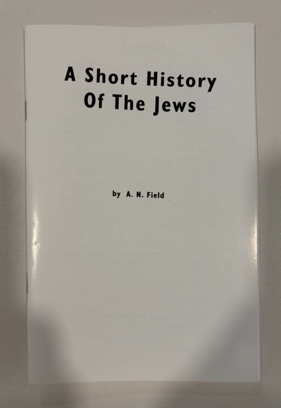 Short History of the Jews by Arthur Field SB