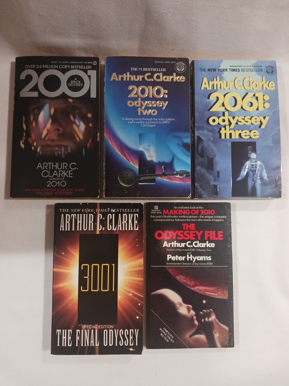 2001 A Space Odyssey Complete Set 4 PB Books Arthur C. Clarke 2010 2061 3001 1
