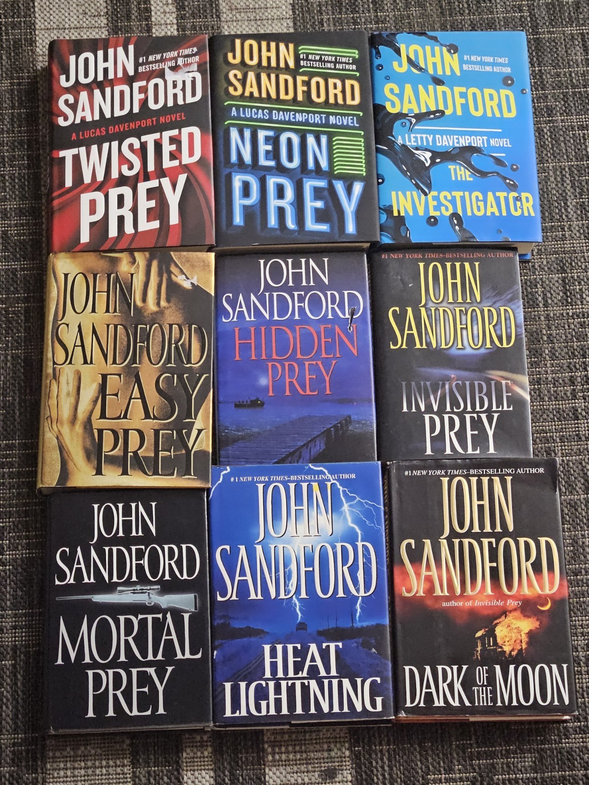 Mixed Lot of 9 John Sandford Hardcover Books – Prey