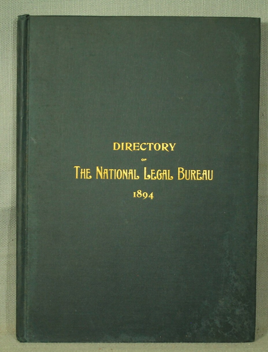 Directory of The National Legal Bureau antique old Law book 1894