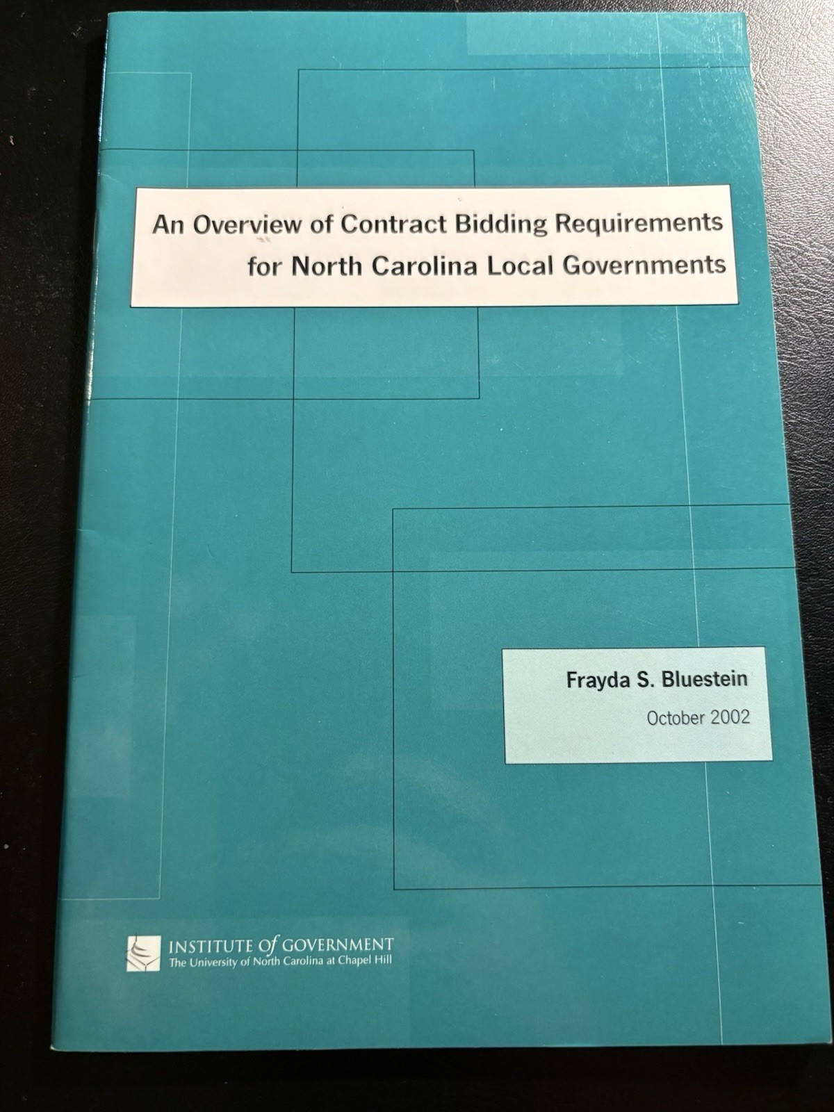 Contract Bidding Requirements NC Local Governments Bluestein UNC 2002