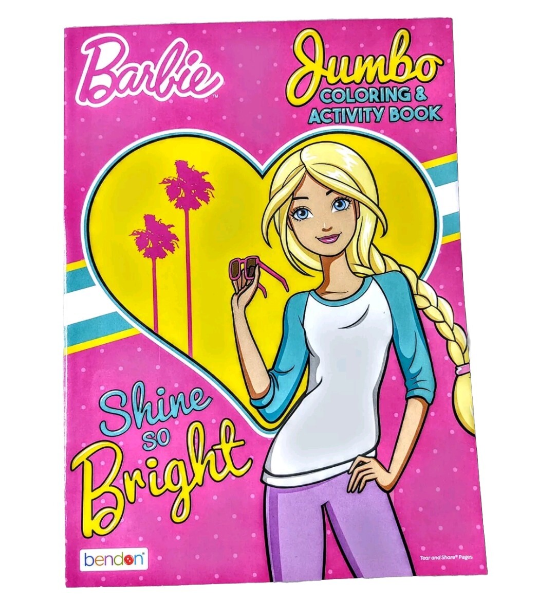 Barbie Fashion Doll Jumbo Coloring Book Pink Activity Shine So Bright Bendon