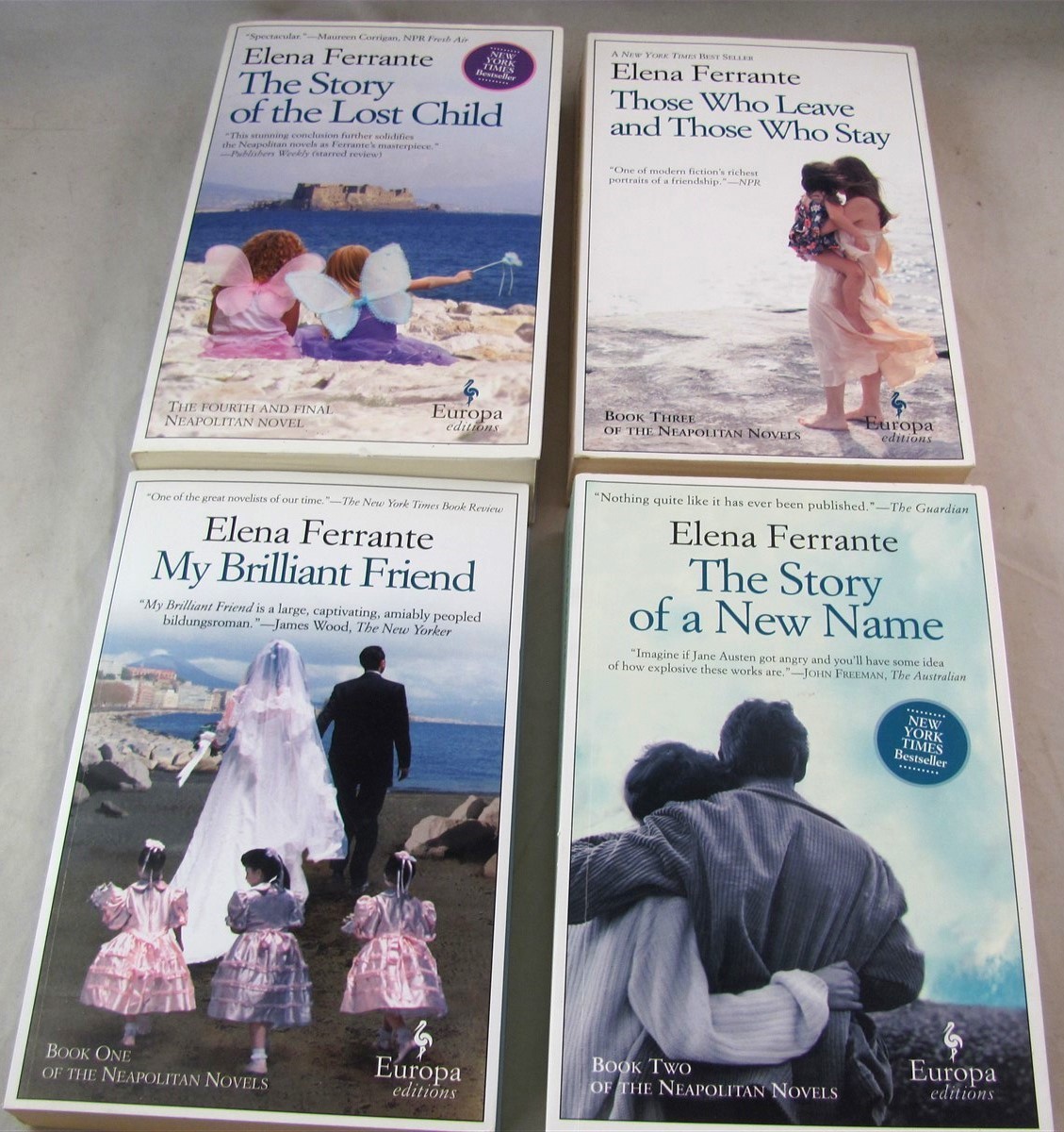 Elena Ferrante: Neapolitan Novels Brilliant Friend, New Name, Lost Child etc