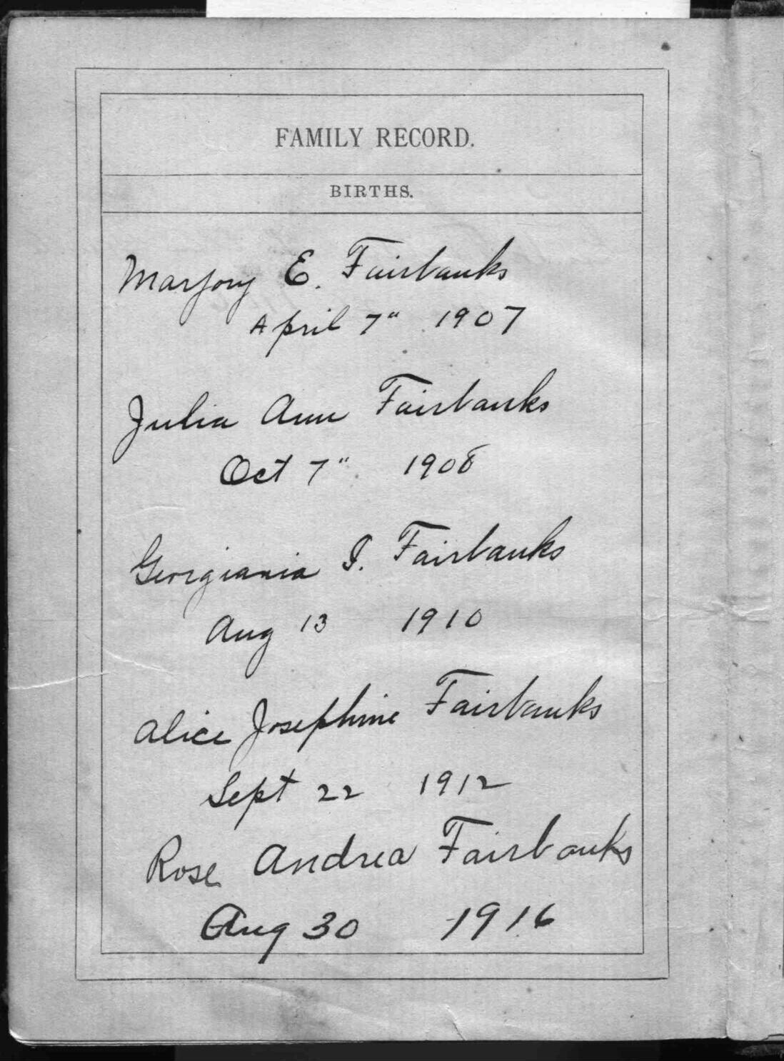 1894 Family Bible for Fairbanks and Gravelle family (Bible Rescue #049)