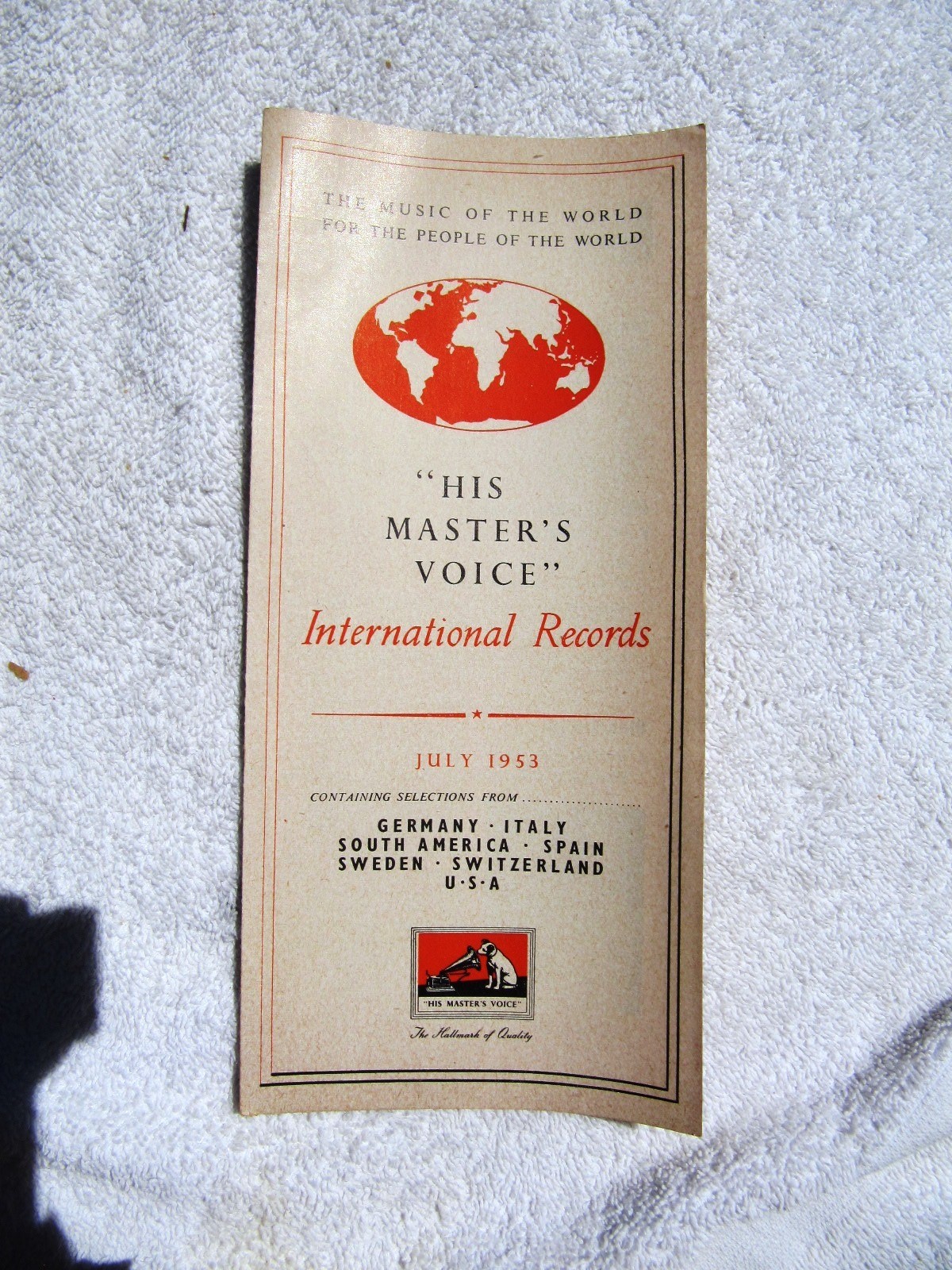 July 1953 HIS MASTER’S VOICE International Records Supplement Pepe Pinto CATALOG