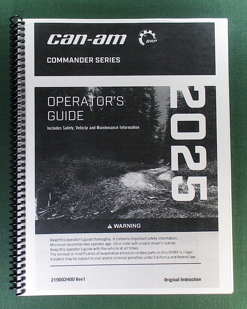 2025 Can-Am Commander DPS 1000R Owner’s Manual: 254 Pages & Protective Covers!
