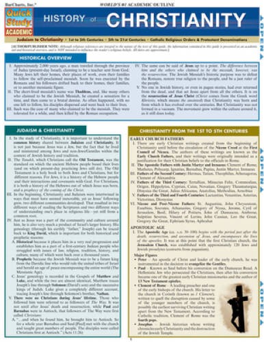 History Of Christianity (Quickstudy: Academic) – Pamphlet – VERY GOOD