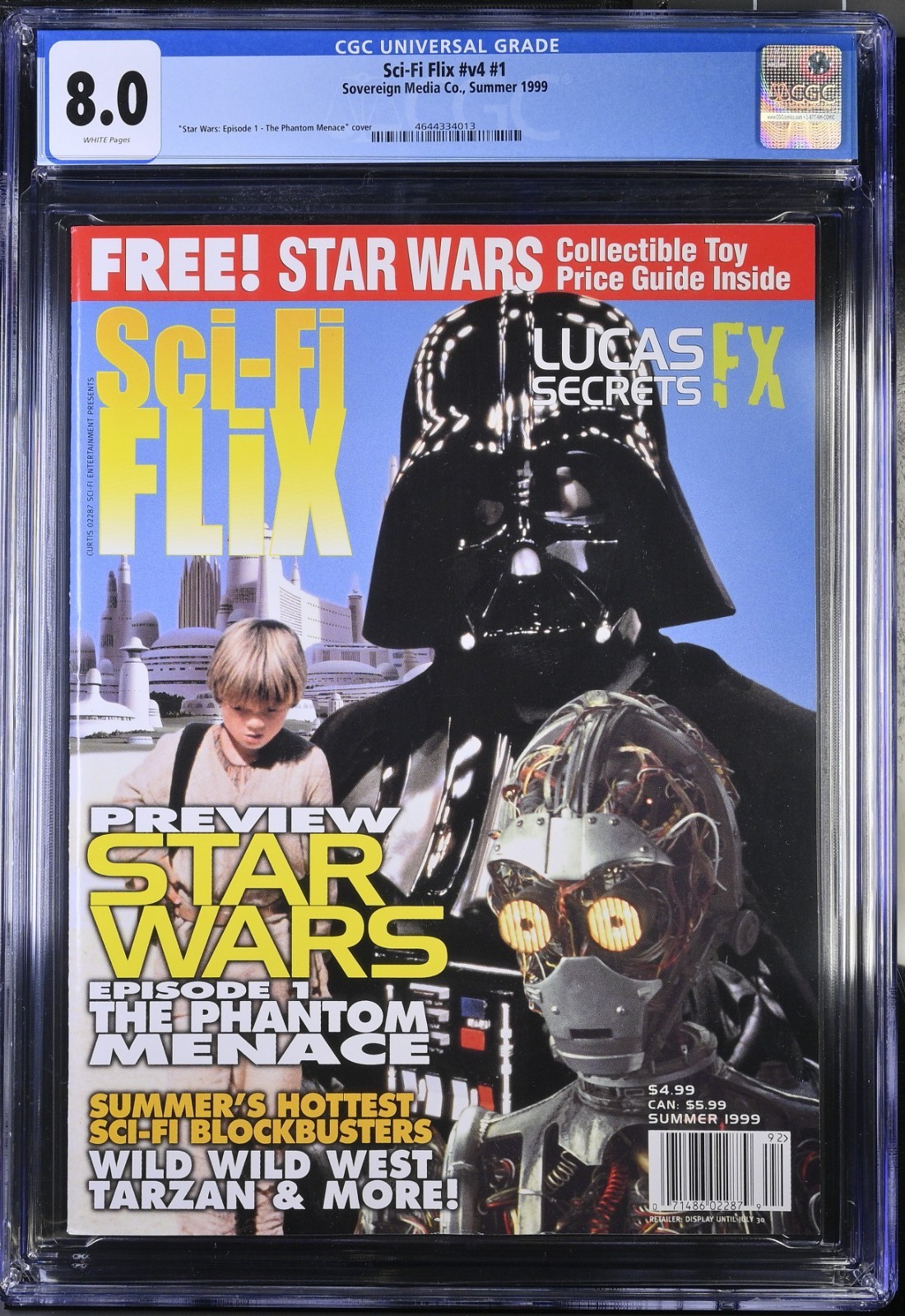 1999 Sci-Fi Flix magazine #1 Star Wars Darth Vader CGC 8.0 Highest Ever Graded!