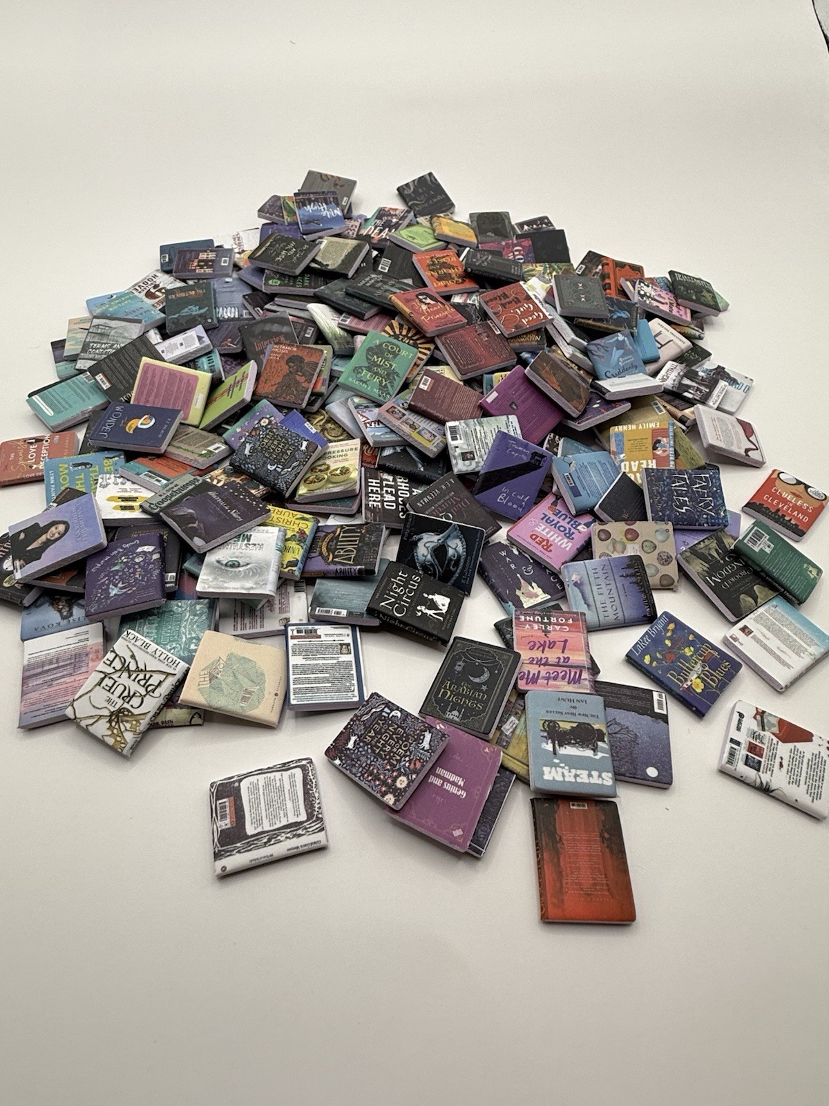 Mini Books Random Assorted Set Of 20 , Paper Crafted Novels. For Decorating Only