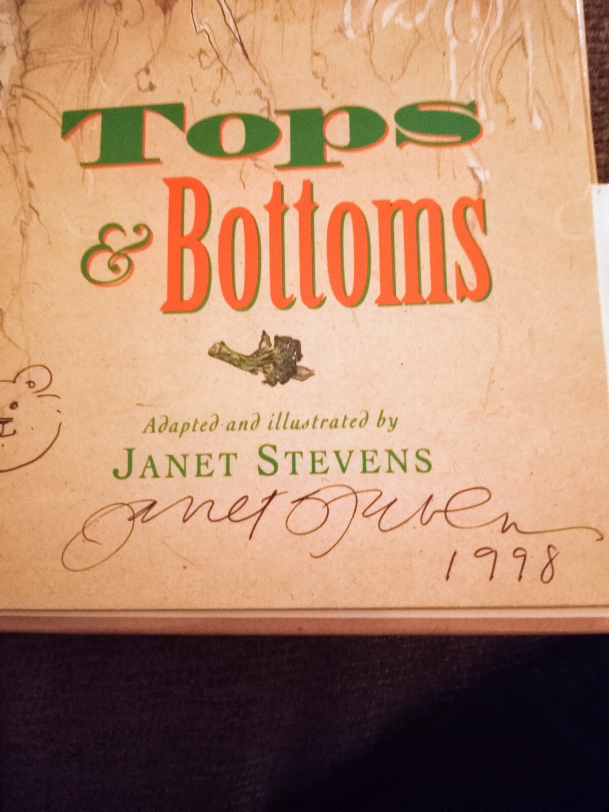 SIGNED Like New Tops & Bottoms by Janet Stevens (1995, Hardcover)
