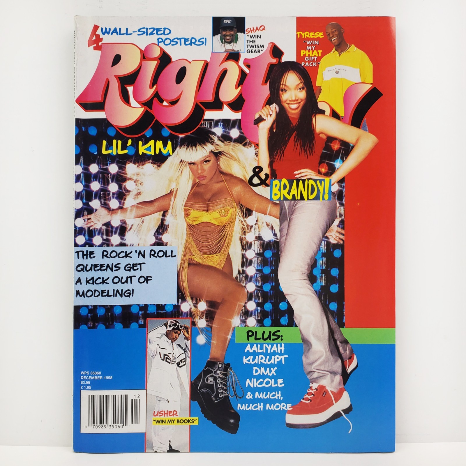 Right On! Magazine VTG 1998 Snoop Dogg Lil Kim Brandy DMX Aaliyah w/ Posters 90s