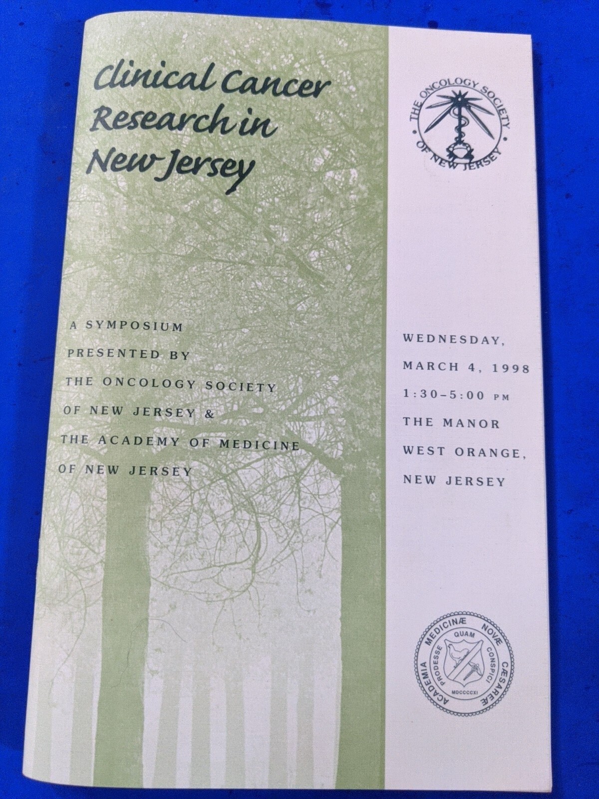 1998 Clinical Cancer Research In New Jersey Booklet 53 Pages