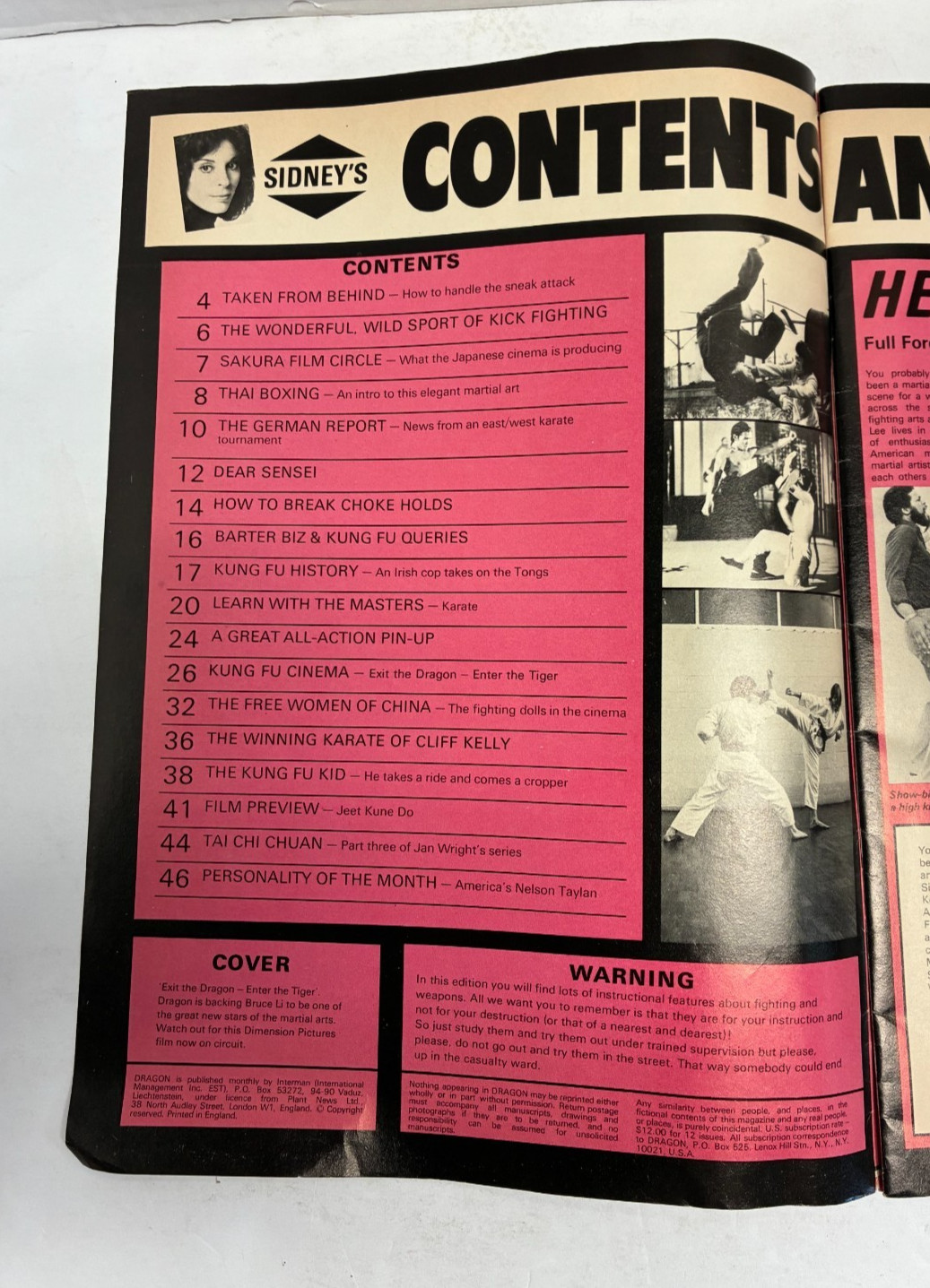 VTG DRAGON All-Action Magazine BRUCE LEE Best in Kung Fu Thai Boxing 47 Pages