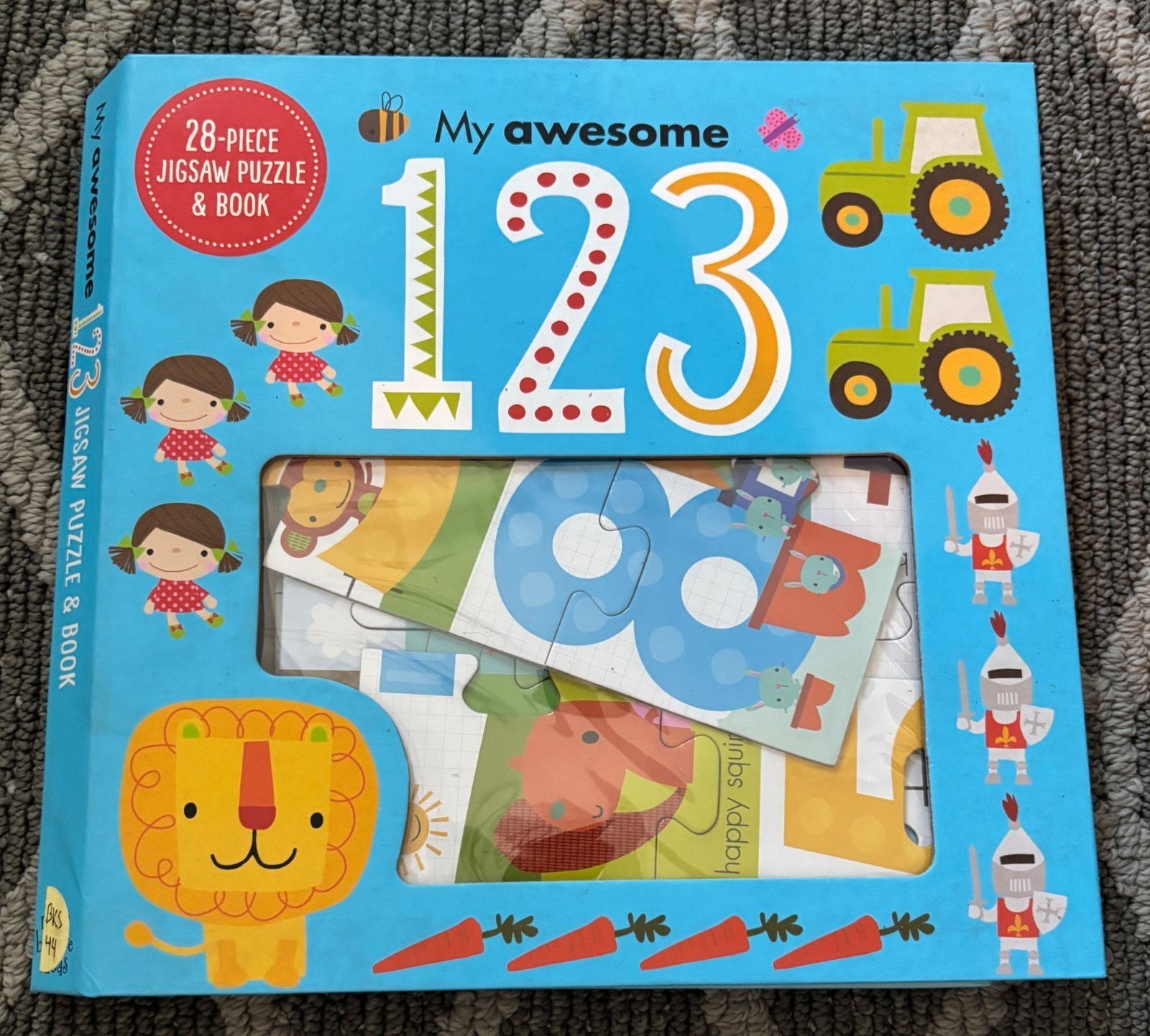 Jigsaw Puzzle And Book – My Awesome 123 – Book By Make Believe Ideas – Free Ship