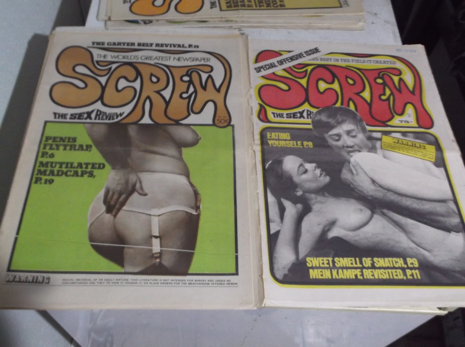 2 “SCREW” Magazines from the 70’s-underground paper Rare