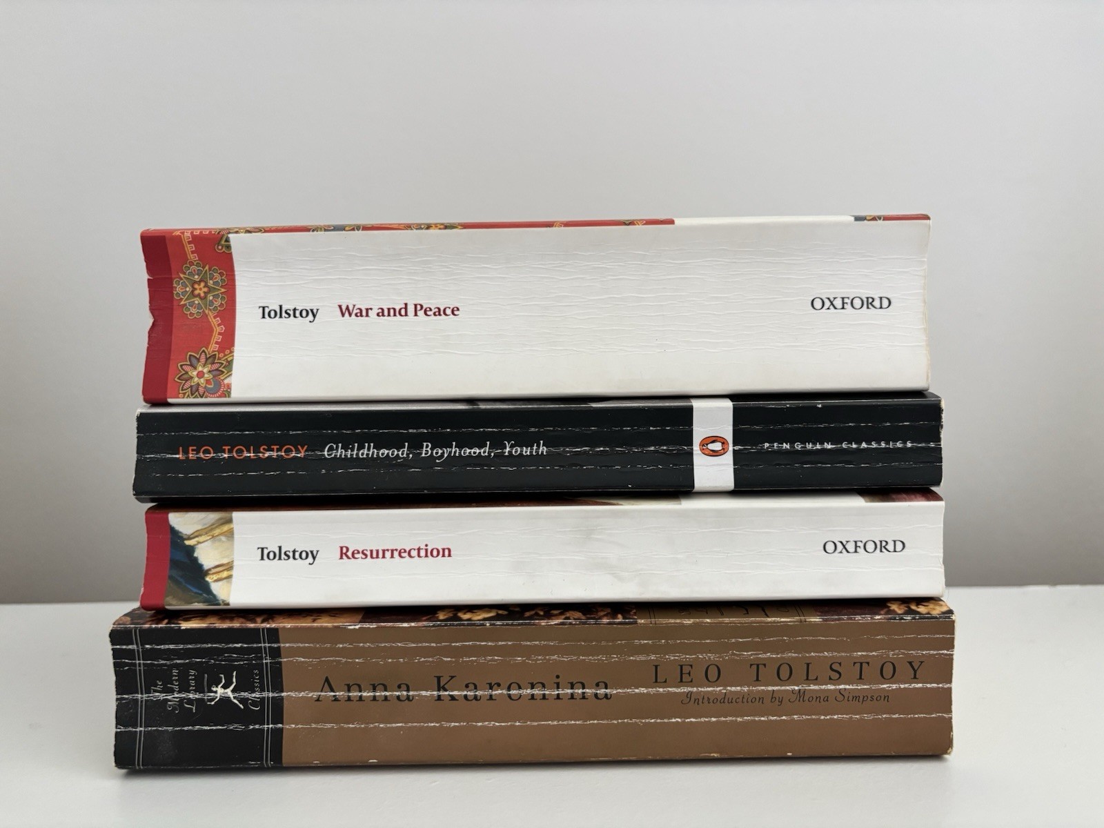 Lot of 4 LEO TOLSTOY Novels Oxford Penguin Modern Library Paperbacks Used