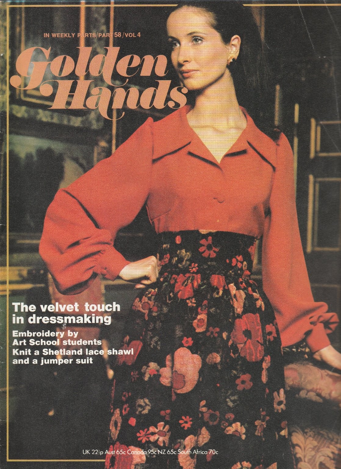Vintage 1970s Golden Hands Magazine Issue 58 Vol 4 Dressmaking Knitting Craft