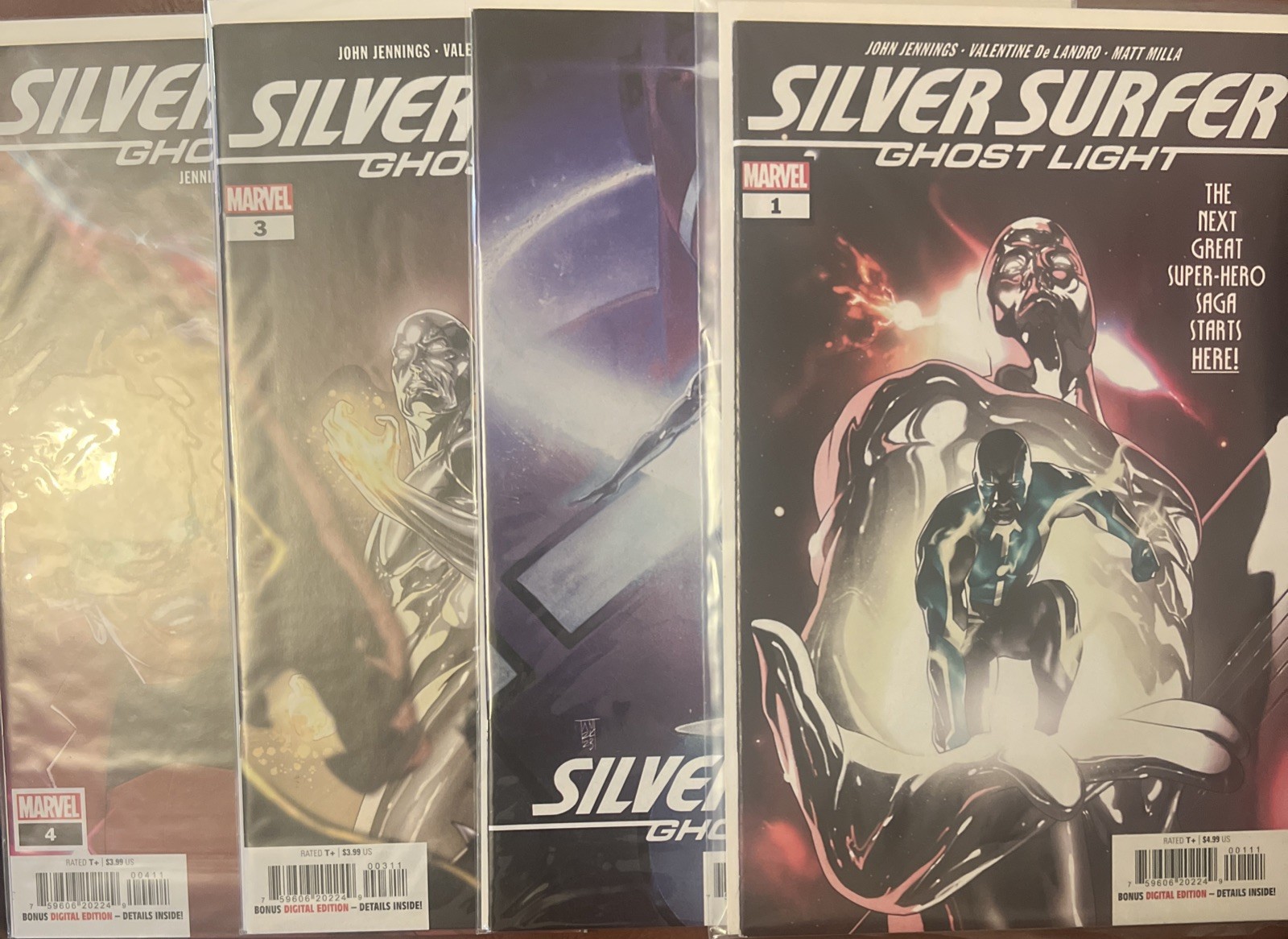 Silver Surfer: Ghost Light #1-4 Almost Complete (Marvel 2023, Jennings/DeLandro)