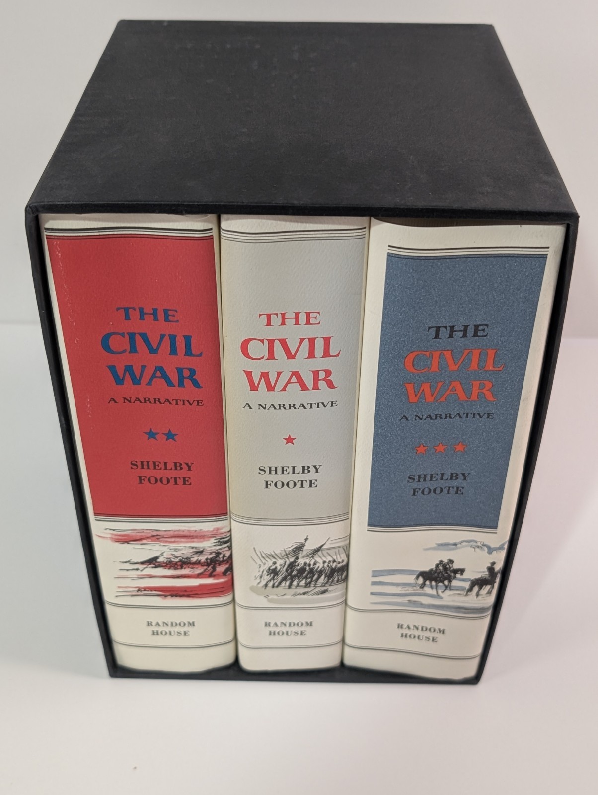 The Civil War A Narrative Shelby Foote Complete 3 Volume Random House Hardcover