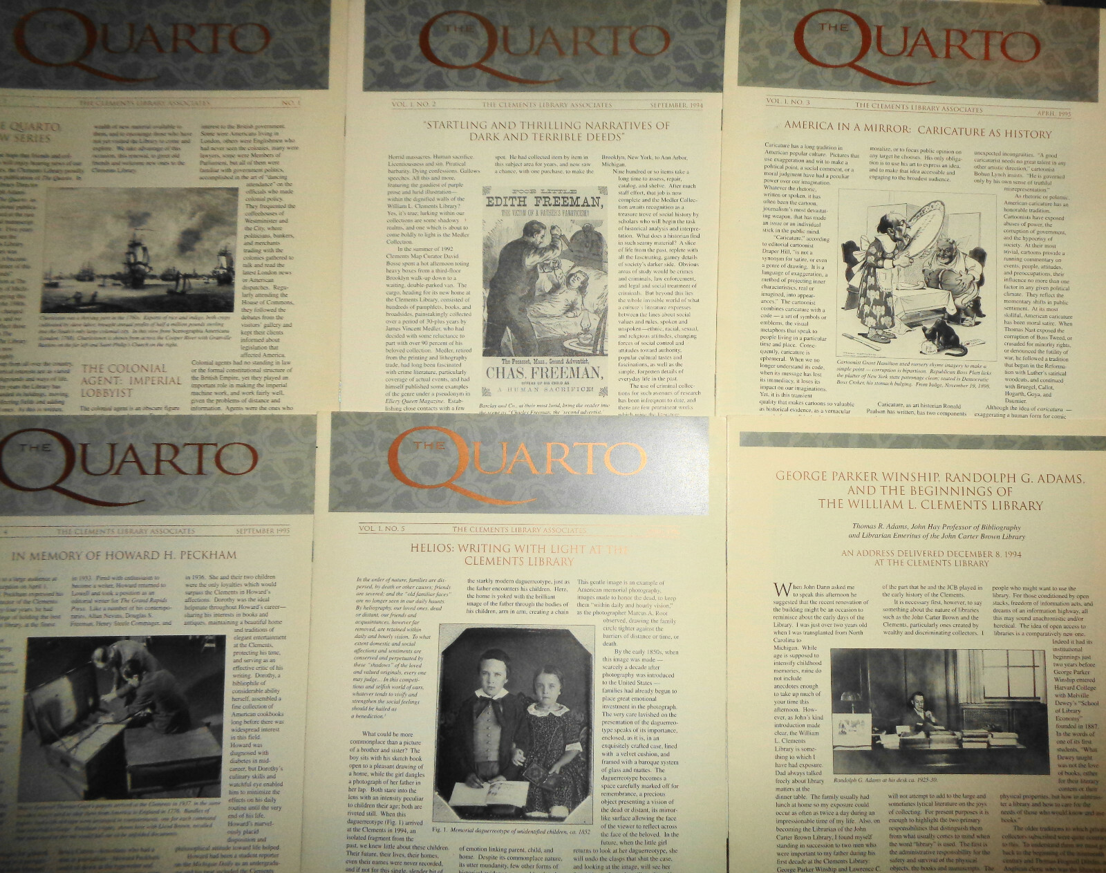 The Quarto, University of Michigan Clements Library – First 5 issues, New Series