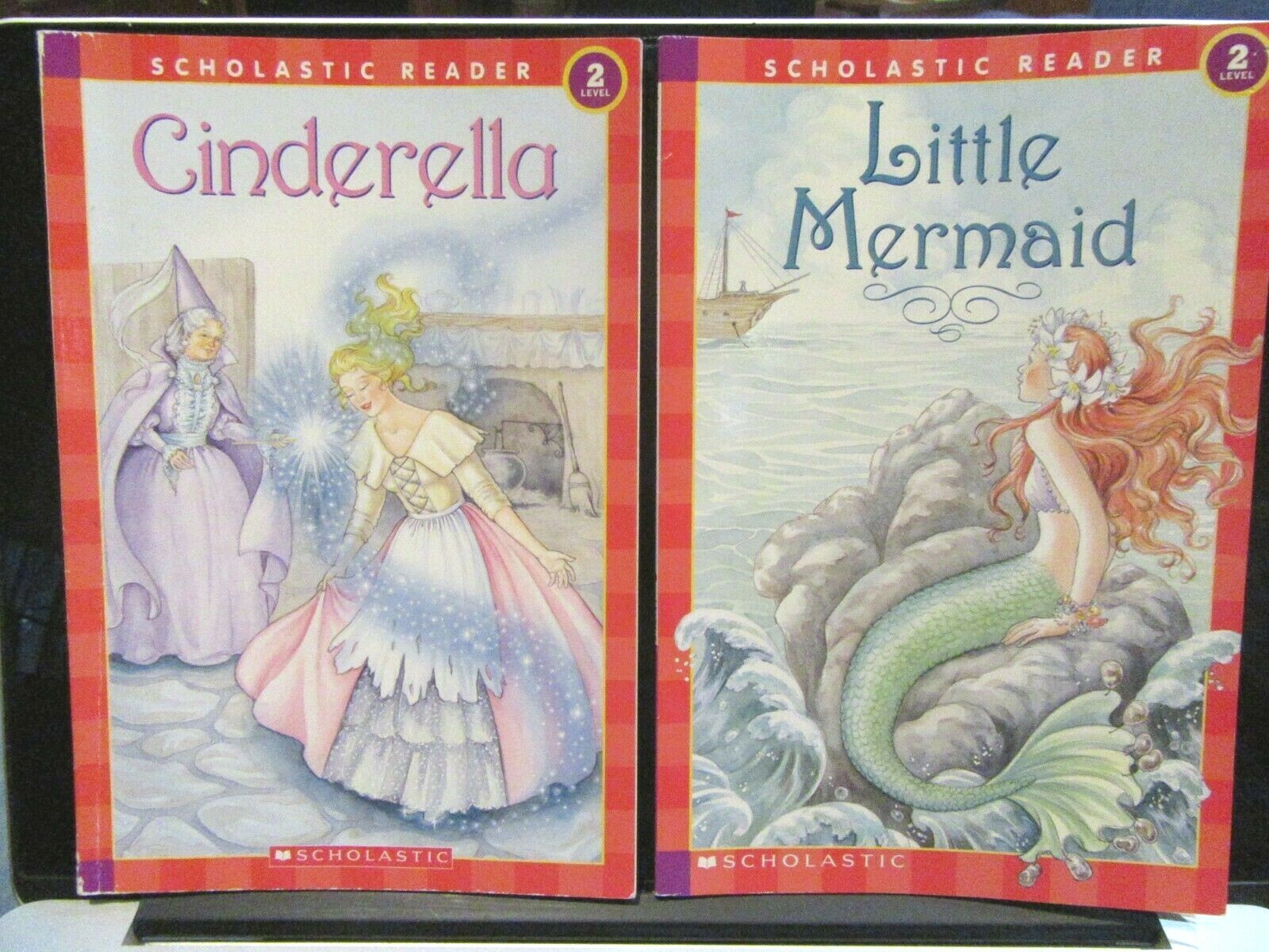 Cinderella Little Mermaid Lot of 2 Scholastic Reader Level 2 Paperbacks Ages 4-8