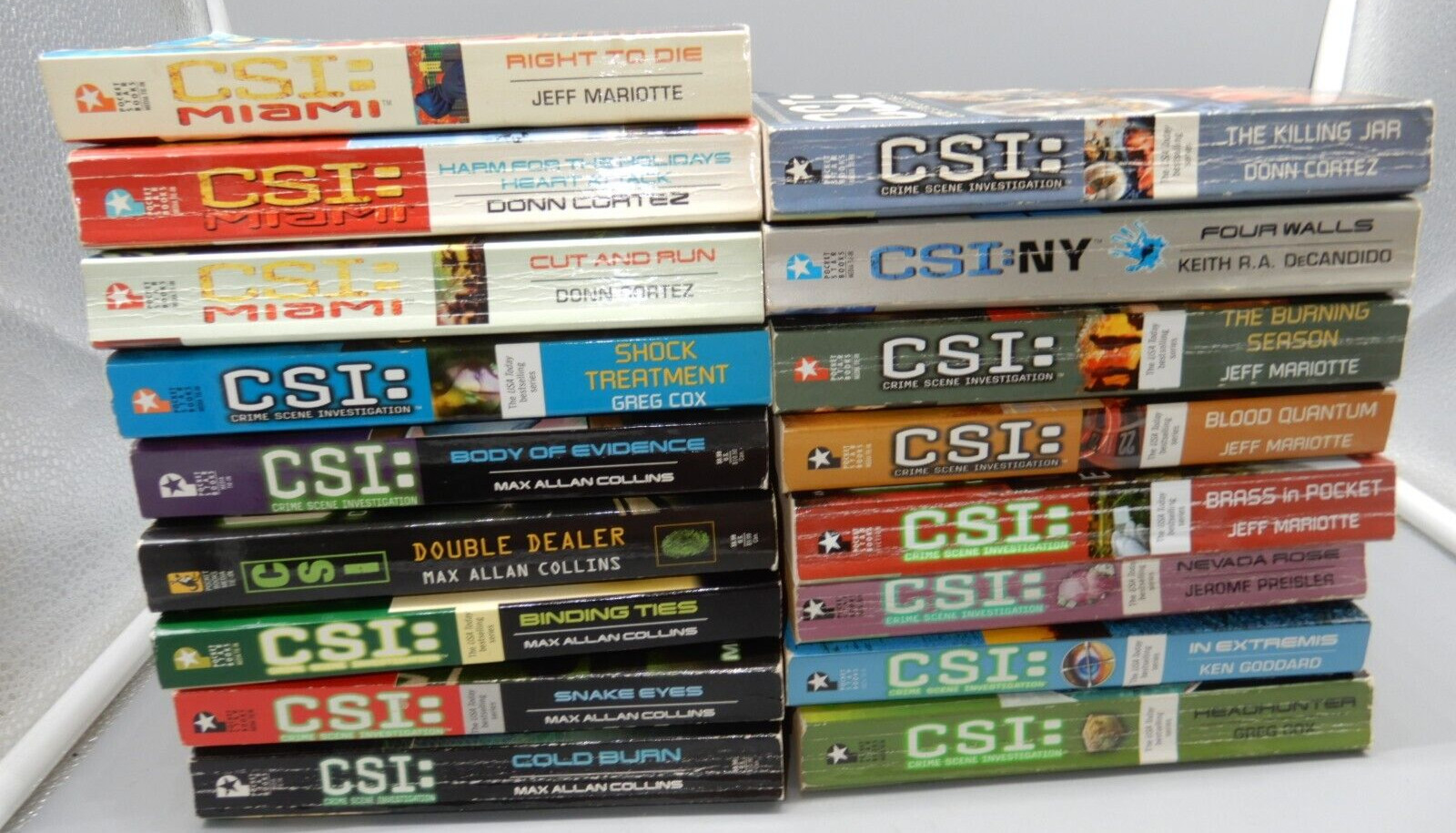 17 pb novel lot CSI Crime Scene Investigation NY, Miami, Max Collins TV tie-in
