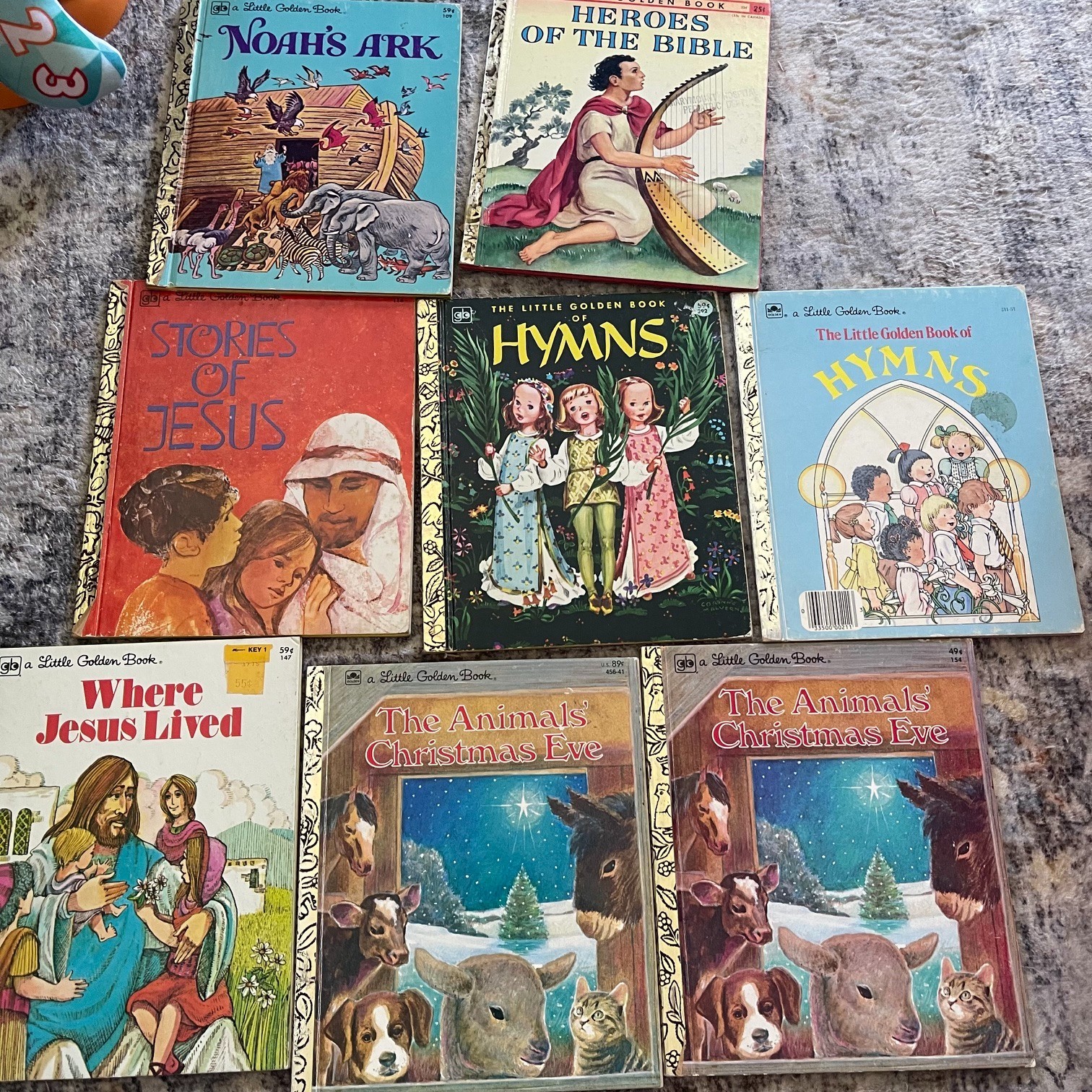 Lot Of 8 Vintage Religious Little Golden Books Hymns Prayers Bible Stories God R
