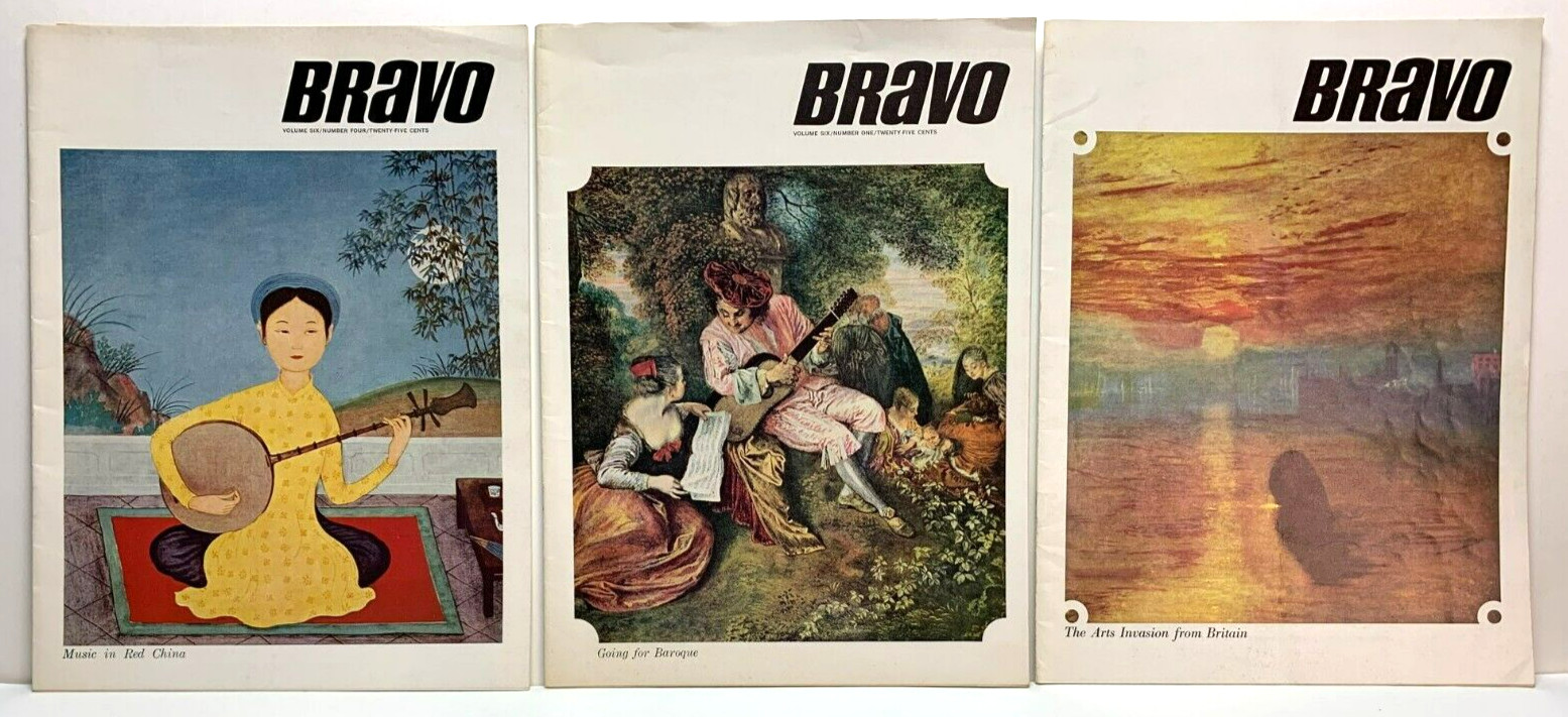 3 Volumes of 1966 “BRAVO” MUSIC MAGAZINE Features Baroque, Red China, & Britain