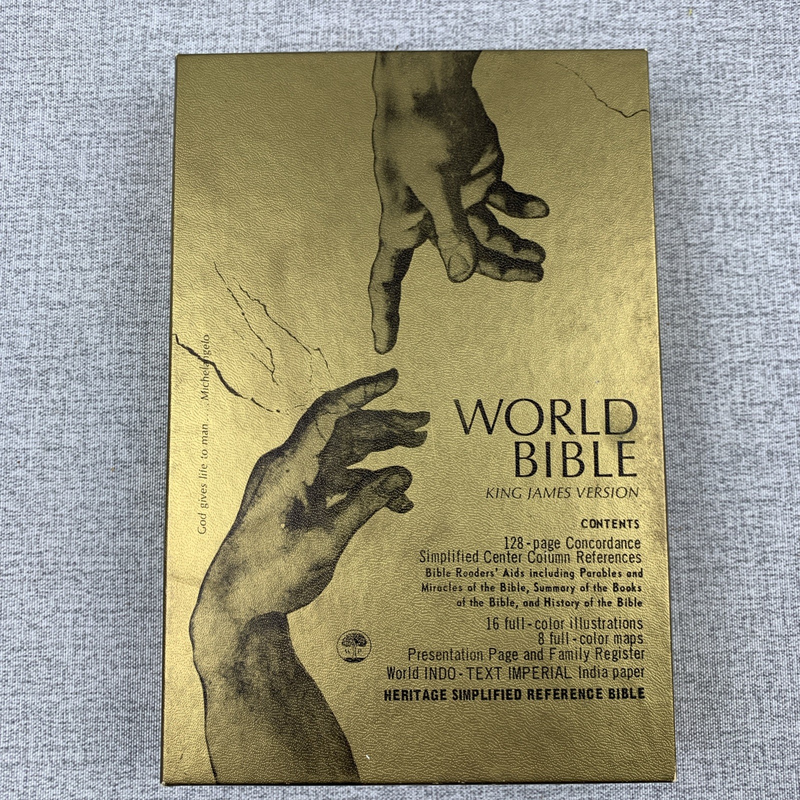 World Simplified Reference Bible KJV Red Letter Center Column Genuine Leather