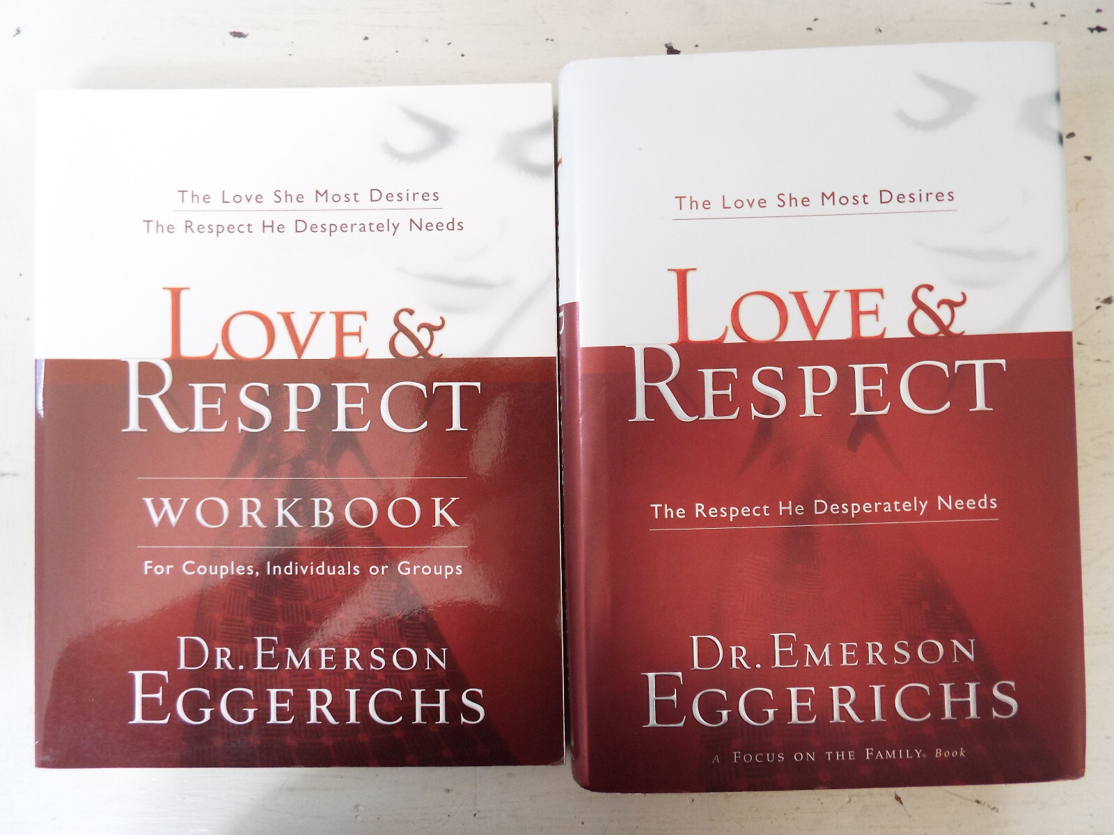 Lot 2 Love & Respect Hardcover Book and Workbook by Dr. Emerson Eggerichs