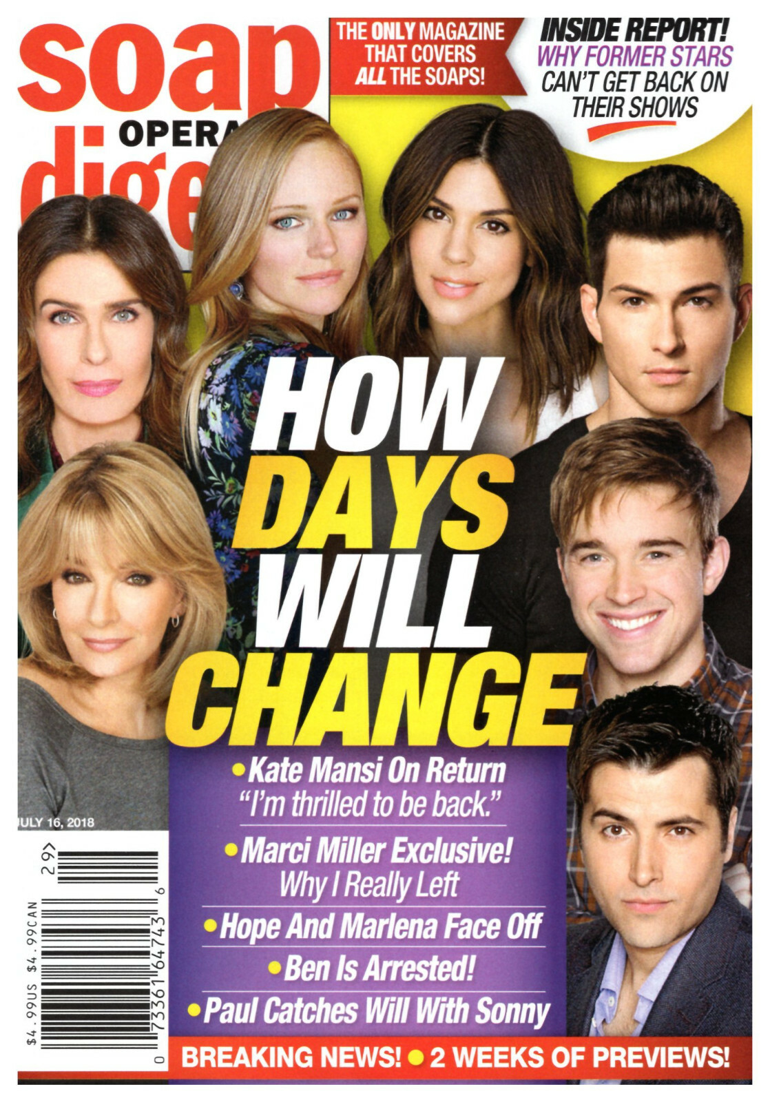 Soap Opera Digest July 16 2018 Days of Our Lives Marci Miller Michael Mealor