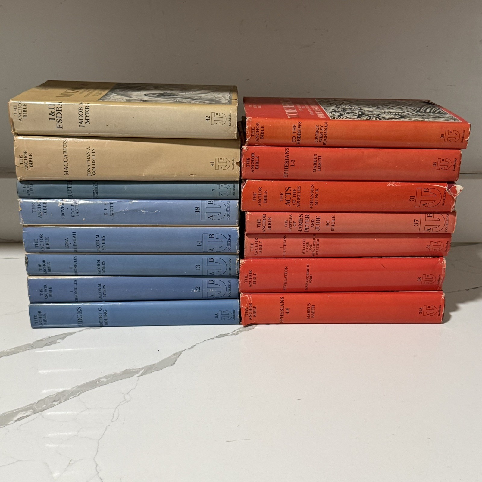 The Anchor Bible Lot of 15 Hardcover Dust Jacket Doubleday 1960s Vintage